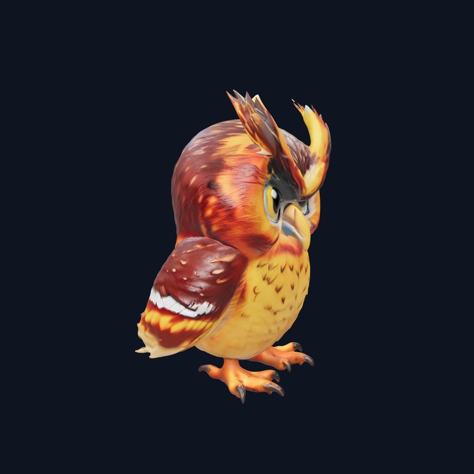 Charming Owl Character Model Pack